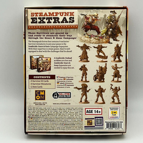 Zombicide: Undead Or Alive Gears and Guns Kickstarter Board Game Steampunk  Extras by CMON