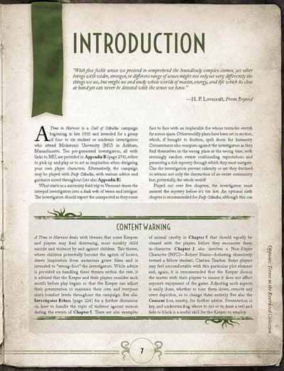 Call of Cthulhu: een tijd om Deluxe Leatherette (Retail Edition) Retail Role Play Game Campaign Chaosium KS001612A te oogsten