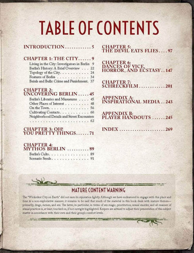 Call of Cthulhu: Berlin The Wicked City Hardback (Retail Edition) Retail Role Playing Game Supplement Chaosium KS001614A
