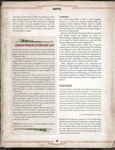 Call of Cthulhu: Berlin The Wicked City Hardback (édition de détail) Rôle de vente le jeu de jeu Chaosium KS001614A