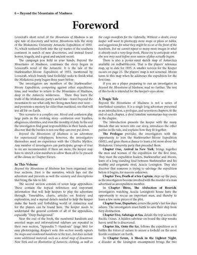Call of Cthulhu: Beyond the Mountains of Madness Hardback (édition de détail) Rôle de vente le jeu Campagne Chaosium KS001615A