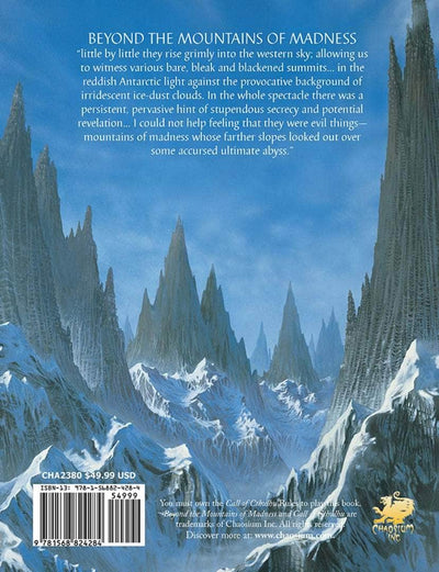 Call of Cthulhu: Beyond the Mountains of Madness Hardback (Retail Edition) Retail Roll Spela spel Kampanj Chaosium KS001615A