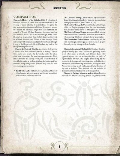 Call of Cthulhu: Cults of Cthulhu Deluxe Lexuxe (detaliczna edycja) Retail Play Gra Supplement Chaosium KS001617A