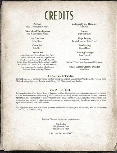 Call of Cthulhu: Cults of Cthulhu Hardback (Retail Edition) Retail Gook Giochi Supplemento Chaosium KS001618A
