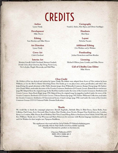 Call of Cthulhu: The Children of Fear Deluxe Auventette (édition de détail) Rôle de vente Campagne de jeux Chaosium KS001629a