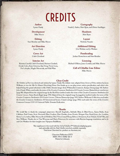 Call of Cthulhu: The Children of Fear Deluxe Leatherette (Retail Edition) Retail Role Playing Game Campaign Chaosium KS001629A