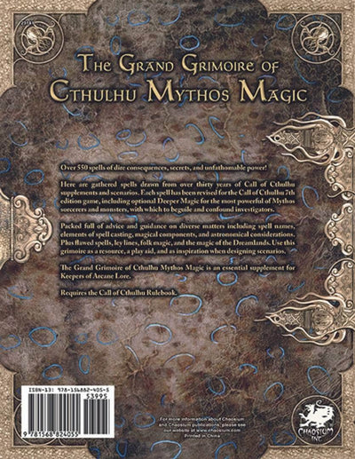Call of Cthulhu: Der Grand Grimoire von Cthulhu Mythos Magic Hardback (Retail Edition) Einzelhandelsrollenspiel -Spiel -Ergänzung Chaosium KS001631A