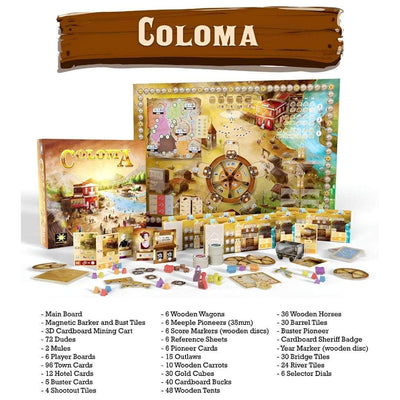 Coloma: Deluxe Edition Pioneer Pledge (Kickstarter pré-encomenda especial) jogo de tabuleiro Kickstarter Final Frontier Games KS001532A