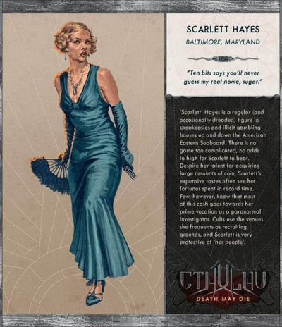 Cthulhu Death May Die: Scarlett Hayes Figure (Speciale pre-ordine Kickstarter) Supplemento di giochi da tavolo Kickstarter CMON KS001637A