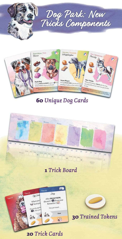 Dog Park: Nieuwe trucs plus Dogs of the World (Kickstarter pre-order special) Kickstarter Board Game-uitbreiding Birdwood Games 5070000321103 KS001491A