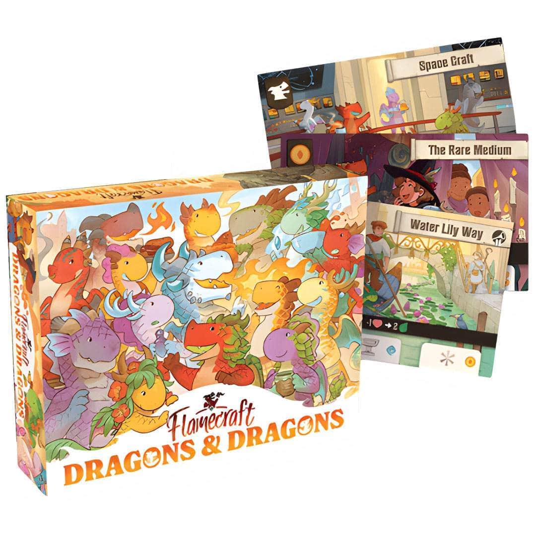 Flamecraft: Dragons & Dragons Expansion Plus Dragons of The Past Promo Pack (Kickstarter Pre-Order Special) Kickstarter Board Game Expansion Cardboard Alchemy KS001960A