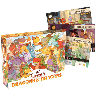 Flamecraft: Dragons & Dragons Expansion Plus Dragons of The Past Promo Pack (Kickstarter Pre-Order Special) Kickstarter Board Game Expansion Cardboard Alchemy KS001960A