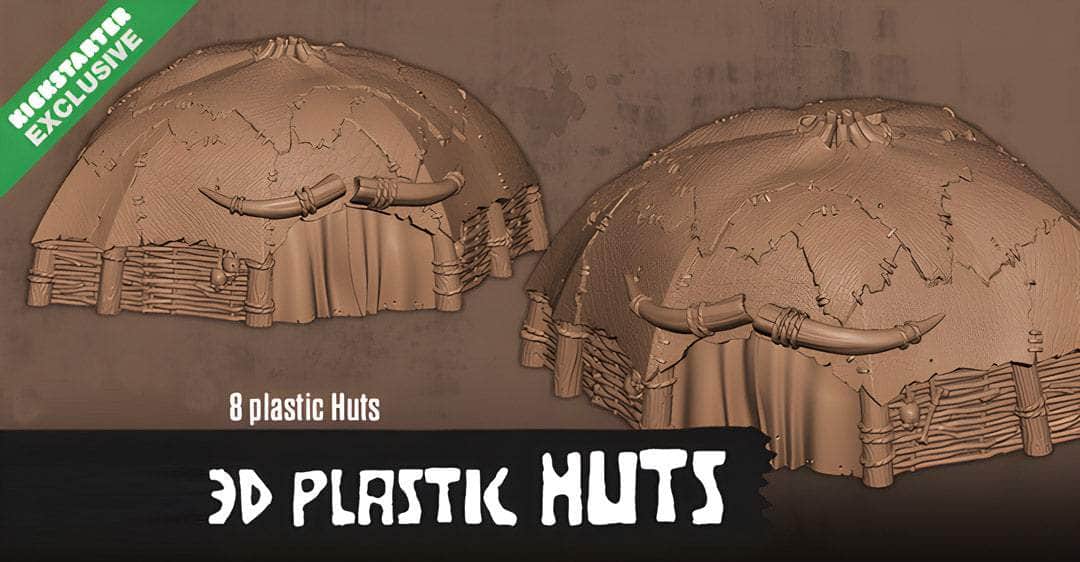 Had: 3D Plastic Huts (Kickstarter Pre-Order Special) Kickstarter Board Game Accessory CMON KS001649A