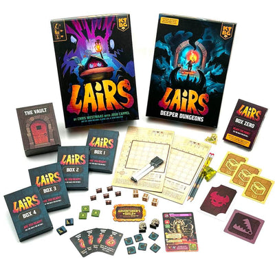Lairs: All-In Deluxe Edition csomag Deeper Dungeons-szal és még sok mással (Kickstarter előrendelési akció) Kickstarter társasjáték Kids Table Board Gaming KS001907B