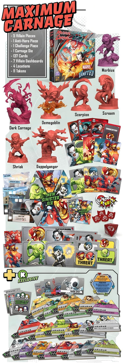 Marvel United: Multiverse Maximum Carnage Expansion Plus Extras (Kickstarter Special) Επέκταση επιτραπέζιου παιχνιδιού Kickstarter CMON KS001391A