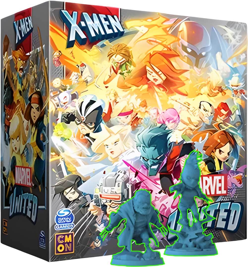 Marvel United: X-Men Kickstarter Promos Box med Old Man Logan och Storm Mohawk (Kickstarter förbeställning Special) Kickstarter Board Game Expansion CMON KS001404A