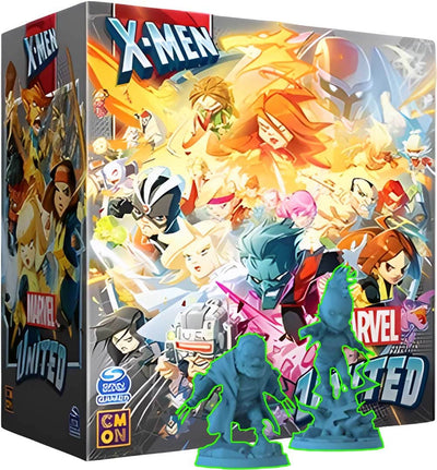 Marvel United: X-Men Kickstarter Promos Box vanhan miehen Loganin ja Storm Mohawkin kanssa (Kickstarter ennakkotilaus) Kickstarter Board Game -laajennus CMON KS001404a