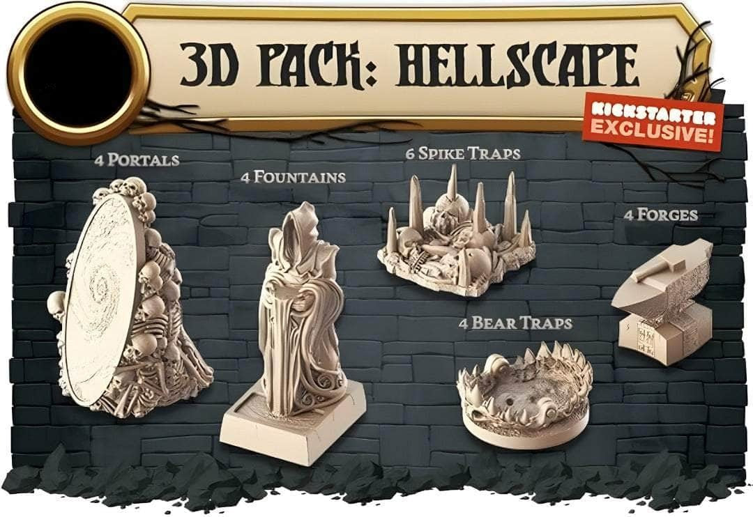巨大的黑暗2：3D Hellscape Pack（Kickstarter预购特别节目）Kickstarter棋盘游戏配件 CMON KS001680A