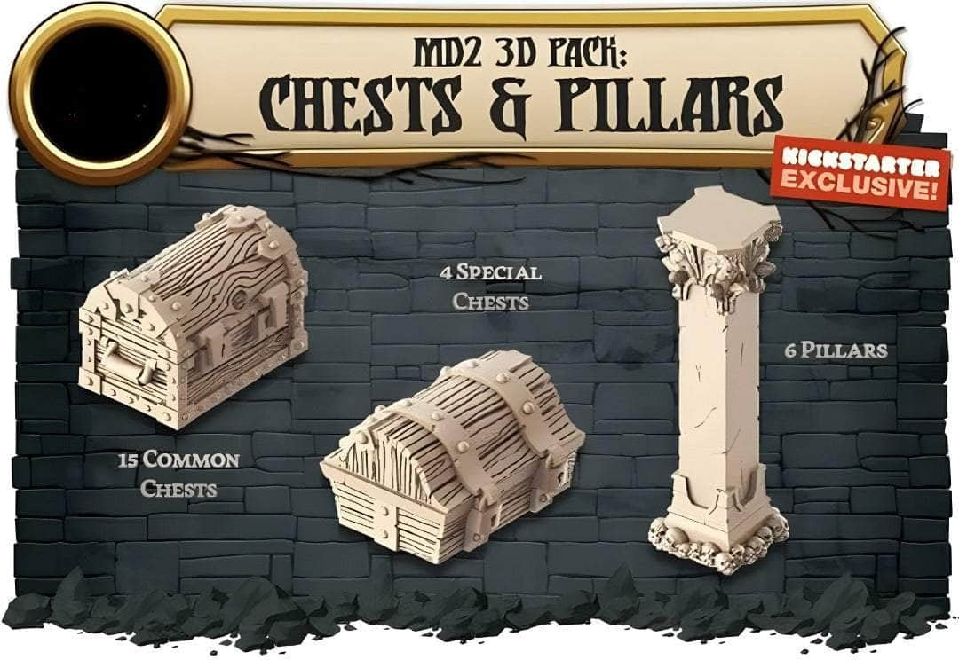 Massive Darkness 2: 3d Pack of Chests & Pillars (Kickstarter Pre-Order Special) Kickstarter Board Game Accessoire CMON KS001678A