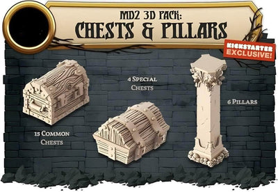 Massive Darkness 2: 3D Pack de coffres et de piliers (Kickstarter Précommande spéciale) Accessoire de jeu de plateau Kickstarter CMON KS001678A