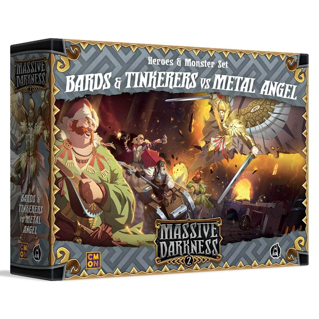 Massive Darkness 2: Bard & Tinkerer vs Metal Angel (édition de précommande de vente au détail) Extension du jeu de vente au détail CMON KS001681A