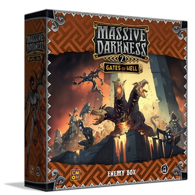 Massive Darkness 2: Vihollisen laatikko Gates of Hell (vähittäiskaupan ennakkotilaus) vähittäiskaupan lautapelin laajennus CMON KS001686a