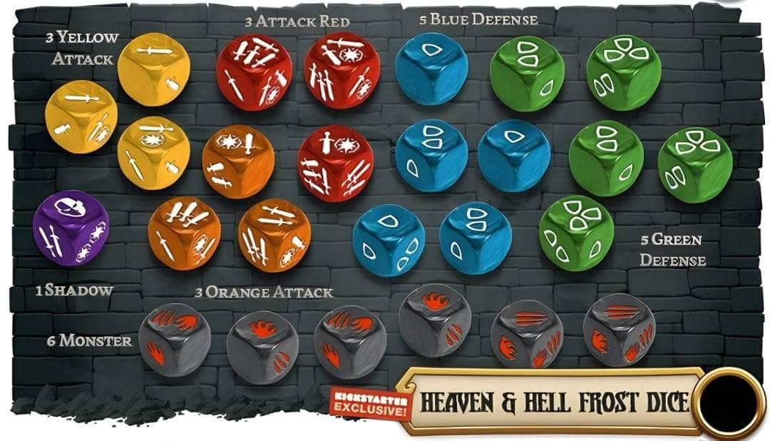 Massive Dunkelheit 2: Hellscape Heaven and Hell Frost Dice (Kickstarter vorbestellt) Kickstarter Brettspiel Accessoire CMON KS001691A