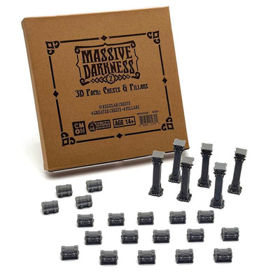 Massive Darkness: MD2 3D Pack of Chests & Pillars (Kickstarter Pre-Order Special) Kickstarter Board Game Accessory CMON KS001678A