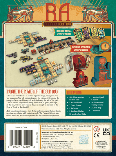 RA: Deluxe Phraoh Edition Bundle (מהדורת Kickstarter) משחק לוח קיקסטארטר 25th Century Games KS001244A