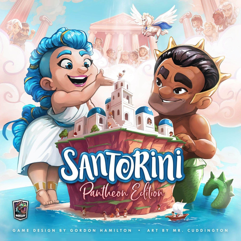 Santorini: Pantheon Synth Edition más Bundle de tokens acrílicos (Kickstarter Pre-Order Special) Juego de mesa de Kickstarter Roxley Games KS001445A