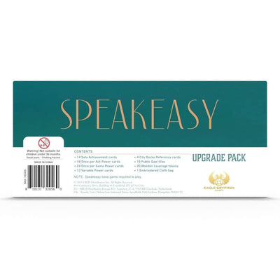 Speakeasy: الإصدار الفاخر بالإضافة إلى رموز النقود الخشبية المخصصة (الطلب المسبق الخاص بـ Kickstarter) لعبة Kickstarter Board Eagle Gryphon Games KS001925A