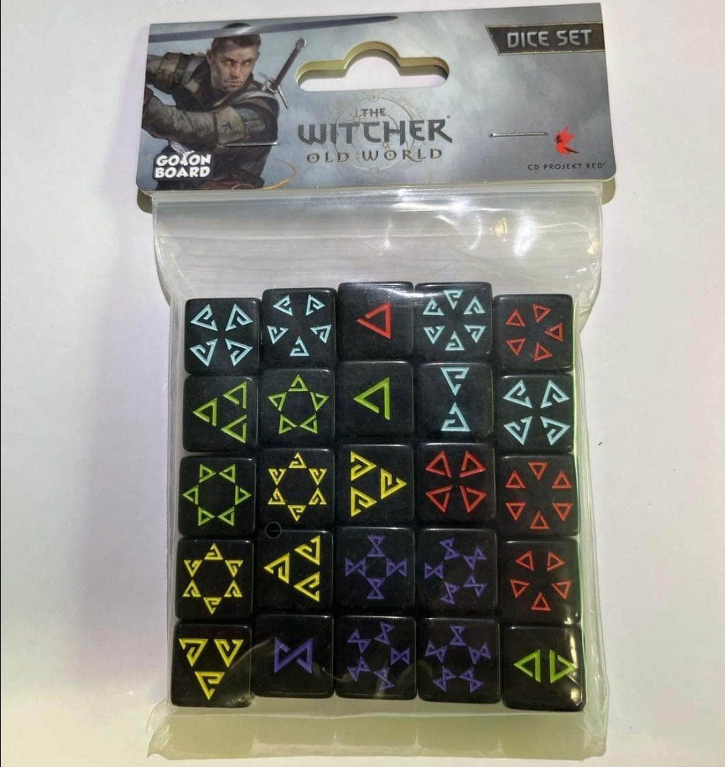 The Witcher: Old World 25 Graved Dice Set (Kickstarter förbeställning Special) Kickstarter Board Game Accessory Go On Board KS001114A