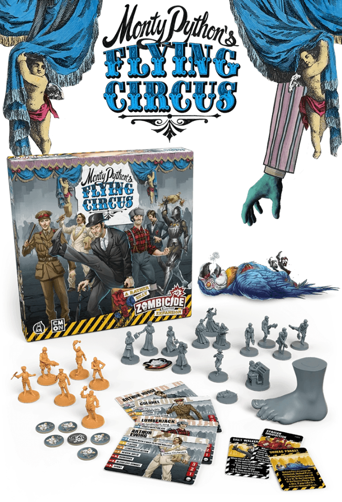 Zombicide: รุ่นที่สองของ Monty Python การขยายตัวของตัวละคร Flying Circus Pack (Retail Pre-order Edition) การขยายเกมกระดานขายปลีก CMON KS001508A