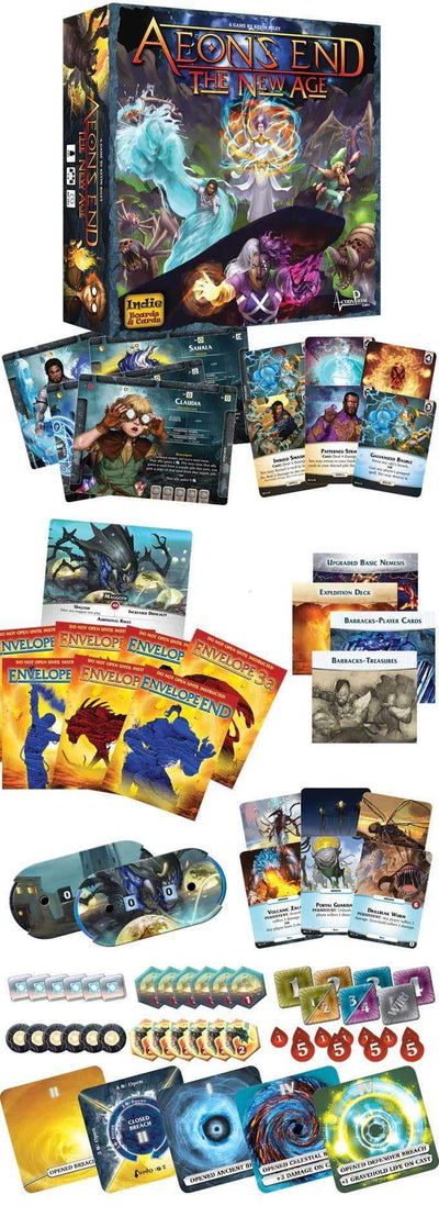 Aeon&#39;s End New Age: Tide Master Pledge Bundle (Kickstarter förbeställning Special) brädspel Geek, Kickstarter-spel, spel, Kickstarter brädspel, brädspel, Action Phase Games, Indie Boards Cards, Aeons avslutar The New Age, The Games Steward Kickstarter Edition Shop, kortutkast Action Phase Games