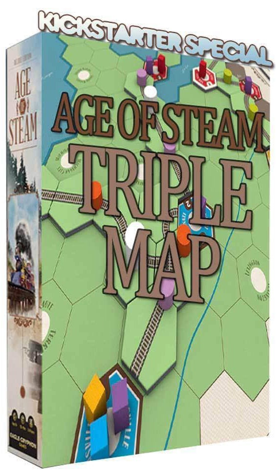 Age of Steam: Deluxe Edition Svizzera, New England, Pittsburgh Triple Map (Kickstarter Special) Kickstarter Game Board Expansion Eagle-Gryphon Games KS000922B