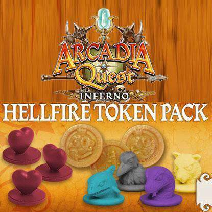 Arcadia Quest: Hellfire Token Pack (Kickstarter Special) لعبة Kickstarter Board CMON محدود، Edge Entertainment، ألعاب السباغيتي الغربية