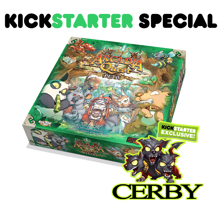 Arcadia Quest: لعبة Inferno Pet's Expansion (Kickstarter Special) لعبة Kickstarter Board CMON محدود