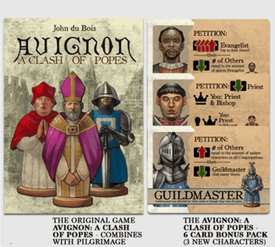 Avignon: Pilgrimage -laajennuspaketti (Kickstarter Special) Kickstarter -korttipeli -painike ujo