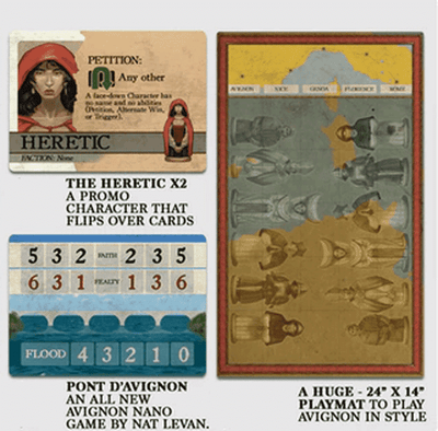 Avignon: Pilgrimage -uitbreidingsbundel (Kickstarter Special) Kickstarter Card Game -knop verlegen