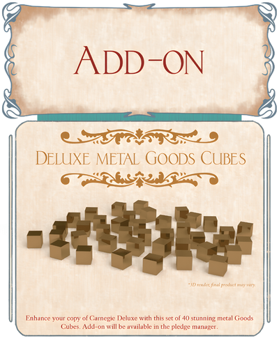 Carnegie Deluxe Collector&#39;s Edition Plus Deluxe Metal Goods Cubes (Kickstarter Pre-Order Special) Juego de mesa Kickstarter Quined Games KS001066A