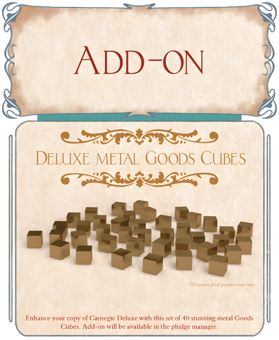 Carnegie Deluxe Collector's Edition Plus Deluxe Metal Goods Cubes (Kickstarter Pre-Order Special) Kickstarter Board Game Quined Games KS001066A