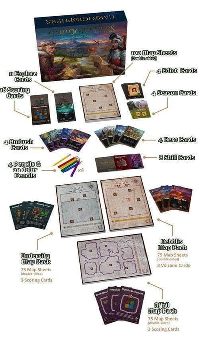 Cartographers Heroes: Collector&#39;s Edition Bundle (Kickstarter Pre-Order Special) Kickstarter Board Game Thunderworks Games KS001052A