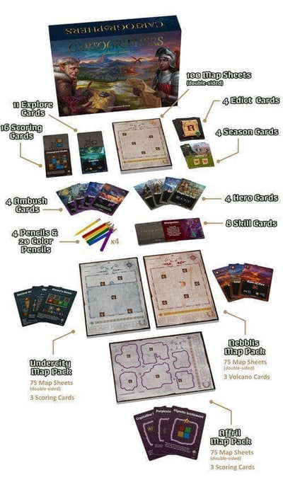 أبطال رسامو الخرائط: حزمة إصدار جامعي (طلب خاص لطلب مسبق من Kickstarter) لعبة Kickstarter Board Thunderworks Games KS001052A