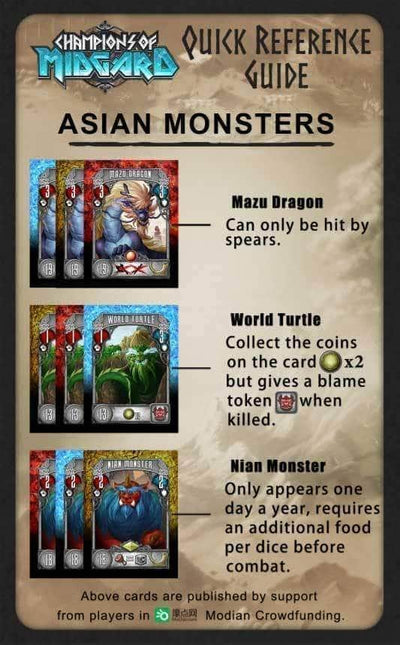 Champions of Midgard: Asian or Chinese Monsters Promo Pack (Promo Edition) Retail Board Game Supplement Grey Fox Games KS000650M