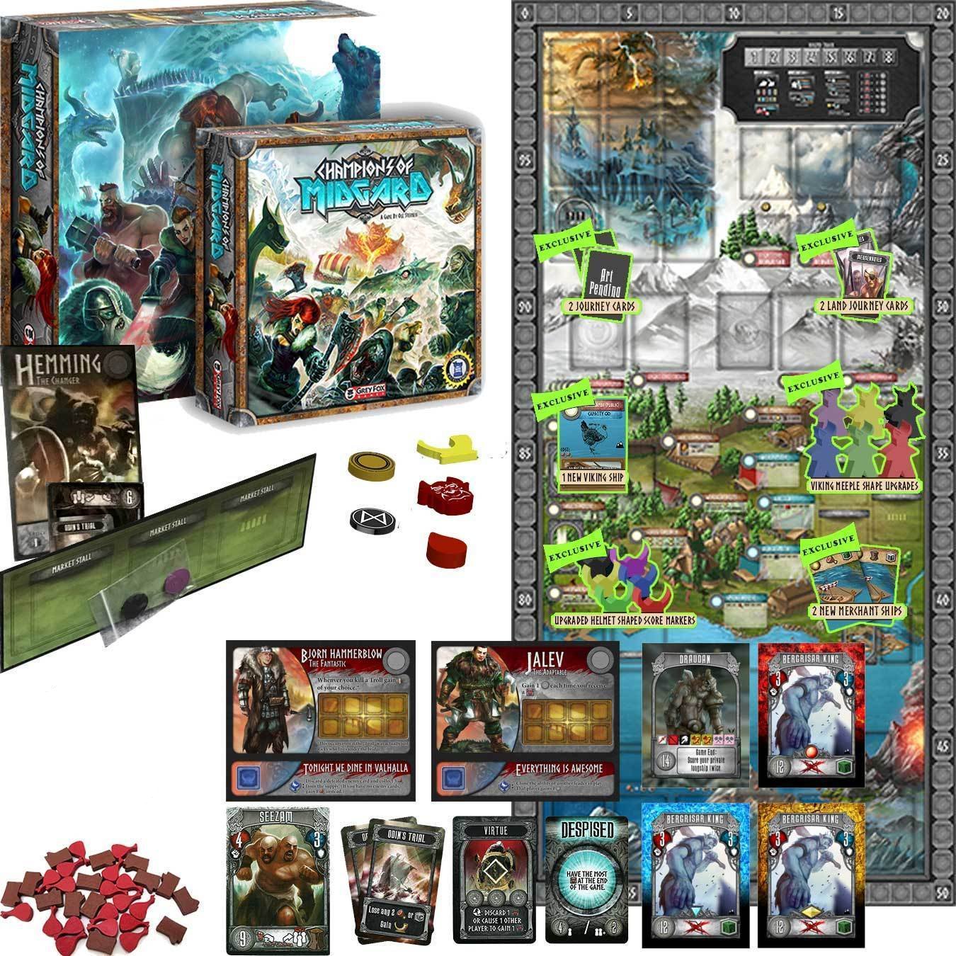 Midgardin Champions: Big Combo Bundle (ennakkotilaus Special) Kickstarter Board Game Grey Fox Games