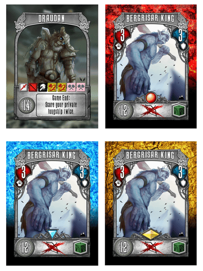 أبطال ميدجارد: حزم Game Boy Geek Promo Draudan وBergrisar King (إصدار ترويجي للطلب المسبق) ملحقات ألعاب لوحية للبيع بالتجزئة Grey Fox Games KS000650I