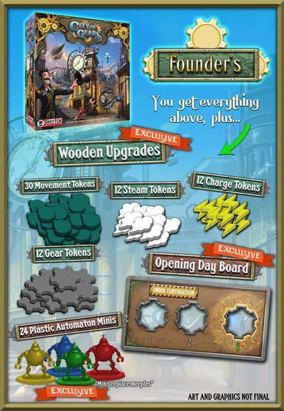 City of Gears: Founders Edition (Kickstarter ennakkotilaus Special) Kickstarter Board Game The Game Crafter