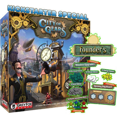 City of Gears: מהדורת המייסדים (Kickstarter Special) משחק הלוח של Kickstarter Grey Fox Games