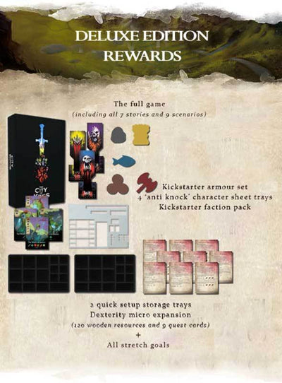إصدار City of Kings Deluxe Edition مع حزمة التوسعة الدقيقة Dexterity (Kickstarter Special) لعبة Kickstarter Board The City of Games KS000659