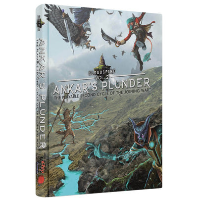 CloudSpire Vol 2: การปล้นของ Ankar - หนังสือ Hardcover Lore &amp; Scenario หนังสือสั่งซื้อล่วงหน้าเกมกระดานเกมเกมเกมกระดานการขยายเกมบอร์ด Kickstarter การขยายเกมกระดาน Chip Theory Games, Cloudspire Ankars Plunder, Kickstarter Board Games, Action Queue, Cooperative Games Chip Theory Games KS000862C